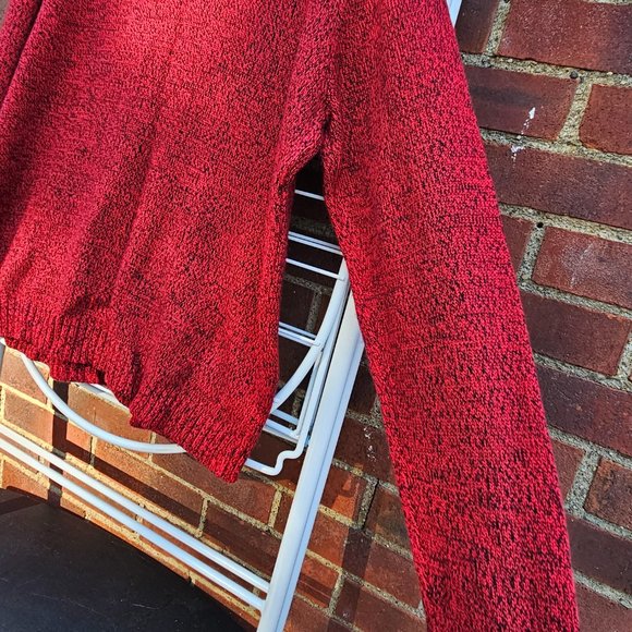 Karen Scott Christmas Pullover Sweater Red Marled Snowman Snow Snowflake scarf - Picture 10 of 12